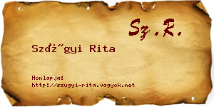 Szügyi Rita névjegykártya